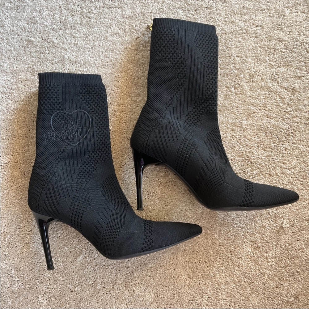 Love moschino boots high heel black size 37